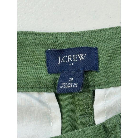 J.Crew Re-Imagined Green Wide Leg Crop Pants Womens Size 2 Cotton - Picture 10 of 10